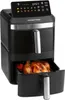 A black GOURMETmaxx air fryer with a roasted chicken and vegetables in the drawer, set against a white background. Anteprima dell’immagine prodotto