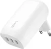 A white Belkin charger with three USB-C ports and European-style plug prongs. Produktbild-Vorschau