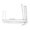 A white metal wine rack with glass holders suspended from the ceiling by adjustable poles. Podgląd zdjęcia produktu