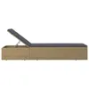 Sonnenliege Poly Rattan Braun und Dunkelgrau Produktbild-Vorschau 3