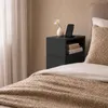 2er Set Nachttisch Beistelltisch Schwarz mit Seitenfach Produktbild-Vorschau 7