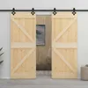 vidaXL Porta scorrevole Naturale e Nero 100 x 210 cm Anteprima dell’immagine prodotto 3
