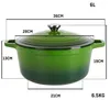 Schmortopf aus Gusseisen, 6 L, rund, grün, emailliert – für Produktbild-Vorschau 6