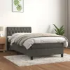 vidaXL Boxspringbett mit Matratze Dunkelgrau 90x200 cm Samt Produktbild-Vorschau 2