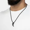 SERASAR | Kožený Náhrdelník pro Muže [Wolf] z Stainless Náhled obrázku produktu 3