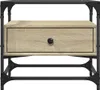 Tavolino con piano in vetro rovere Sonoma 50x50x45 cm Anteprima dell’immagine prodotto 4