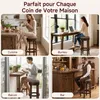 Tabouret de bar en bois pivotant, rembourré, design rétro Voir les images du produit 6