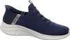 A single blue Skechers slip-on shoe is shown against a white background. Produktbild-Vorschau