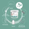 A product container is shown in the center, surrounded by circular diagrams illustrating product features and benefits. Produktbild-Vorschau