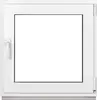 A white plastic window frame with a clear glass pane, shown from the front. Podgląd zdjęcia produktu