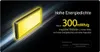 A power bank with a glowing yellow interior, set against a dark, streaky background, with text highlighting its energy density. Produktbild-Vorschau