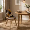 Patchwork chaise en bois et tissu pour cuisine bar Voir les images du produit 2