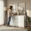 BEAUTYSOFA | Komoda LEMON 120 cm, bílá, příborník se 3 Náhled obrázku produktu 5