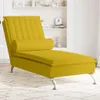 vidaXL Massage-Chaiselongue mit Nackenrolle Gelb Samt Produktbild-Vorschau 2