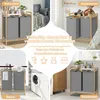 Collage showing a laundry basket in different room settings: living room, bedroom, balcony, and bathroom. Náhled obrázku produktu