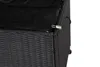 A close-up view of a black poly rattan storage box with a combination lock. Produktbild-Vorschau