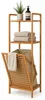 Bambus Standregal Badezimmerregal mit Wäschekorb Regal Badregal B40xT30xH95cm Produktbild-Vorschau