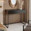 AX LIVING Coiffeuse Noir Lortie 80 tiroirs Structure noire Voir les images du produit 1