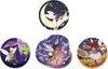 A collage of four round and heart-shaped trays, each featuring a different fairy-themed illustration. Produktbild-Vorschau
