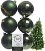 Weihnachtskugeln Kunststoff 8cm 6 Stück - Piniengrün Produktbild-Vorschau 4