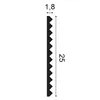 A diagram showing a cross-section of a decorative molding with dimensions. Náhľad obrázku produktu