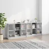 vidaXL Knihovna s dvířky Grey Sonoma 204x37x75 cm Materiál Náhled obrázku produktu 3