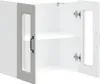 Hochwertig Küchen-Hängeschrank mit Glastür Kalmar Weiß Produktbild-Vorschau 5