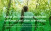 A young girl with her back to the camera stands in a sun-dappled forest, arms outstretched, with text overlayed. Produktbild-Vorschau
