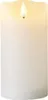 A close-up of a white LED candle with a flickering flame. Produktbild-Vorschau
