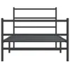 A front view of a black metal bed frame against a white background. Podgląd zdjęcia produktu