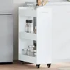 vidaXL Szafka na kółkach biała 60x22x79 cm Materiał Podgląd zdjęcia produktu 2