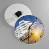 Wanduhr - Rund - Glasuhr - Yacht Meer Welle - 30x30cm - Produktbild-Vorschau 2