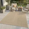 Outdoor Teppich Wetterfest Balkon Terrasse Braun 150x150 cm Produktbild-Vorschau 1