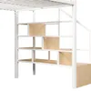 Hochbett mit Eisenrahmen, Ablagefach, LED, Schutzgeländer Produktbild-Vorschau 9