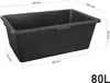 A black plastic mortar tub with dimensions indicated by lines and text. Produktbild-Vorschau