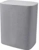 A grey fabric laundry basket with a white lid, shown against a white background. Produktbild-Vorschau