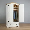 Kleiderschrank CAMPO mit Türen & Schublade weiß/natur Produktbild-Vorschau 2