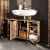 A bathroom vanity with a sink and storage. Produktbild-Vorschau