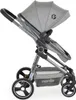 A side view of a gray stroller on a white background. Produktbild-Vorschau
