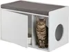 Relaxdays Katzenschrank mit Sitzauflage, 2in1 Katzenkommode Produktbild-Vorschau 1