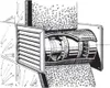Cross-section diagram of a vent and duct system. Produktbild-Vorschau