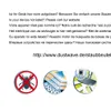 Text and icons related to dust bags and pest control. Produktbild-Vorschau