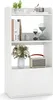 A white bookshelf with decorative items on its shelves. Produktbild-Vorschau