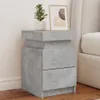 vidaXL Nachttisch mit LED-Leuchten Betongrau 35x39x55 cm Produktbild-Vorschau 1