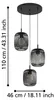Hängeleuchte ROMAZZINA E27 3X40W Stahl schwarz H:110cm Produktbild-Vorschau 5