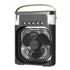 A black portable USB fan with a water tank and control panel on a white background. Produktbild-Vorschau