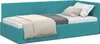 vidaXL Eckbettgestell mit Kopfteil Türkis 100 cm x 200 cm Produktbild-Vorschau 1