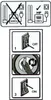 Instructions for using a light bulb, showing how to turn off a switch, twist out an old bulb, and turn on a new one. Voir les images du produit