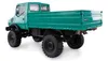 A green Mercedes-Benz Unimog truck shown from a rear-side angle against a white background. Anteprima dell’immagine prodotto