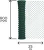 A roll of green chain-link fence with measurement indicators. Produktbild-Vorschau